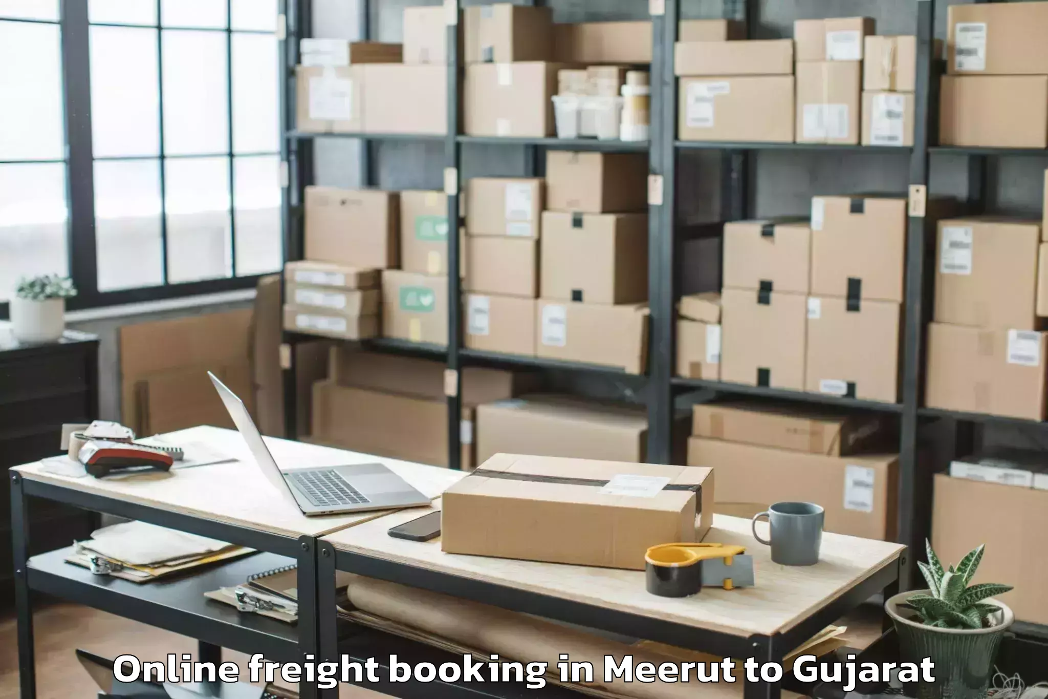 Top Meerut to Deesa Online Freight Booking Available